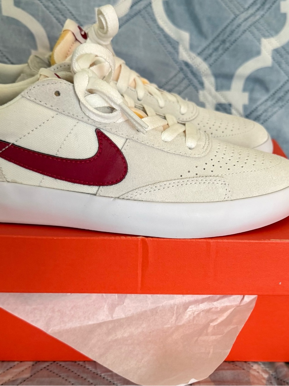 Nike Cream/White Sneakers with Red Swoosh